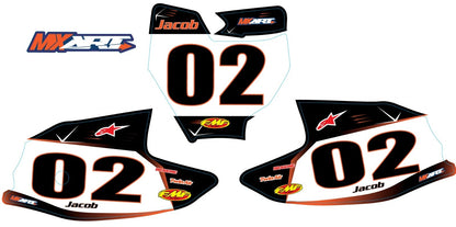 Barbed Style Custom Number Plate Stickers for KTM 50 (2016-2023)