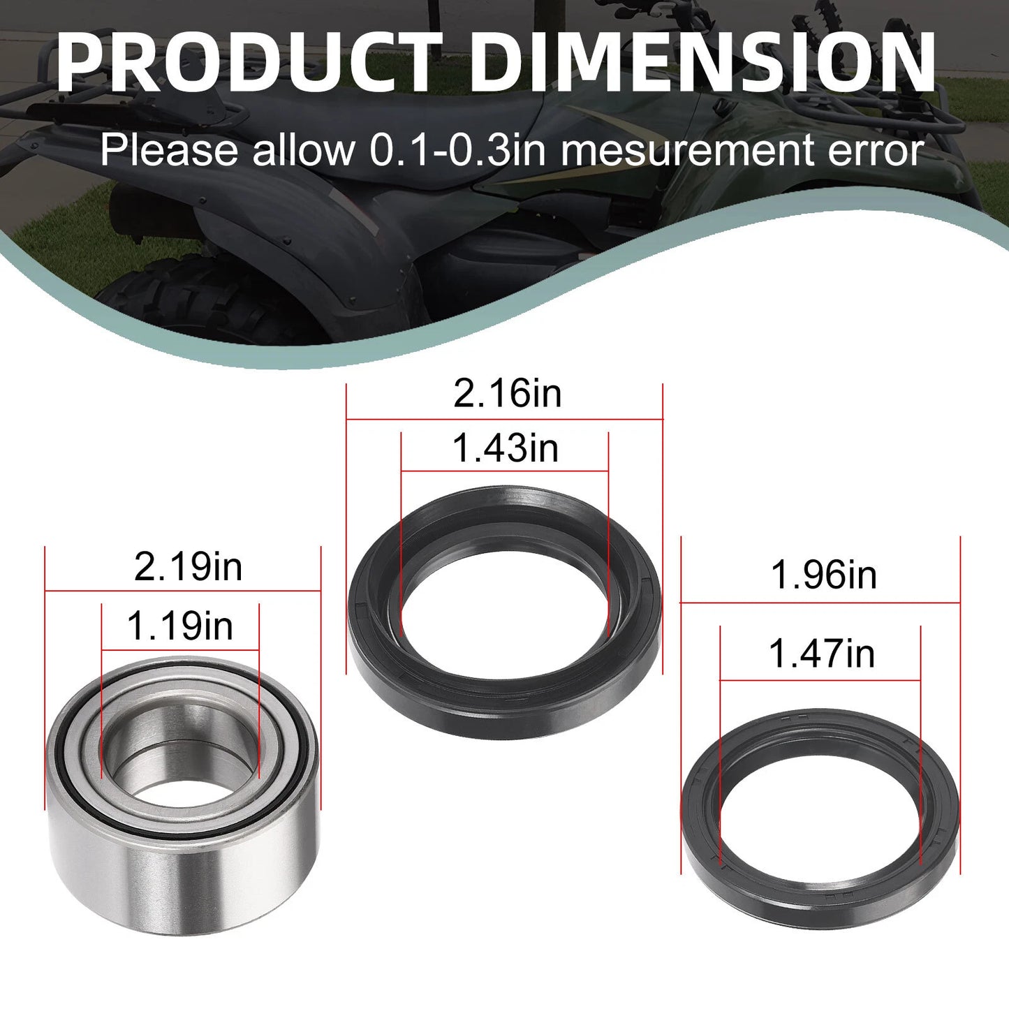 Front Rear Wheel Bearing Circlip Seal for Kawasaki Bayou 400 KLF400 1993-99