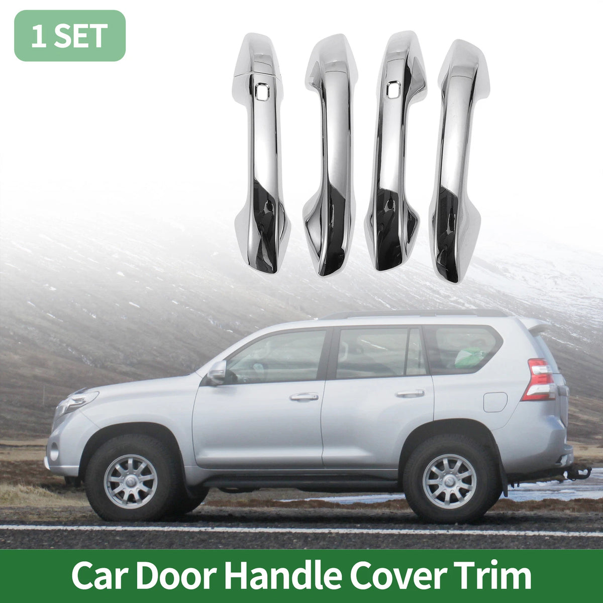 Smart Door Handle Cover Trim for KIA Seltos Forte (2019-2023) Silver Tone