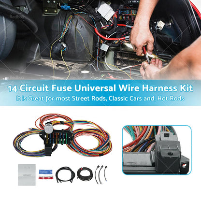 14 Circuit Wiring Harness for Universal Hot Rod XL Wires