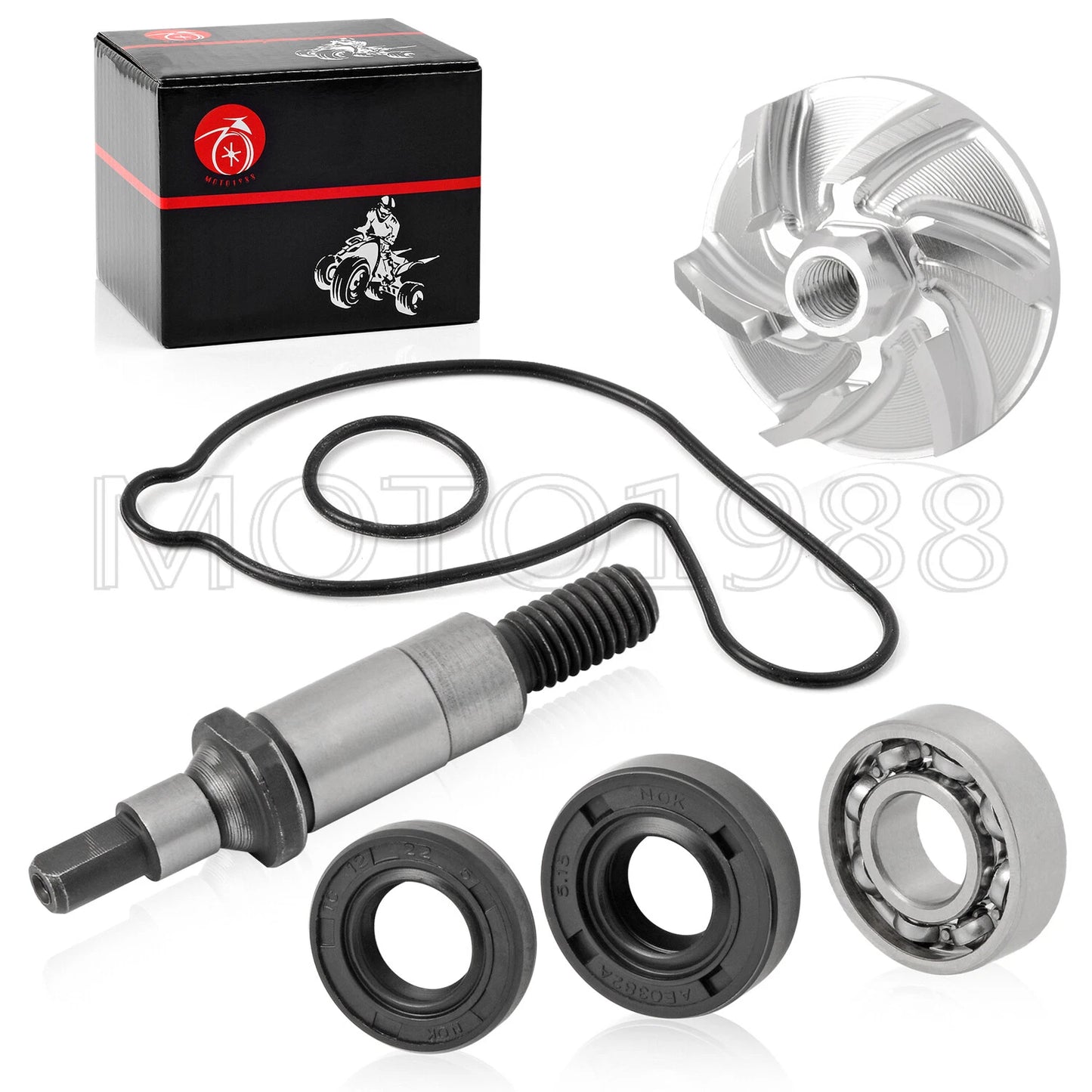 Water Pump Seal Impeller Shaft Bearing Repair Kit for Yamaha YFZ450 (2004–2013)