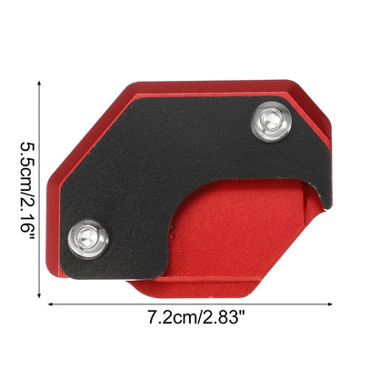Set Aluminum Alloy Motorcycle Kickstand Pad for Honda with Wrench Black Red