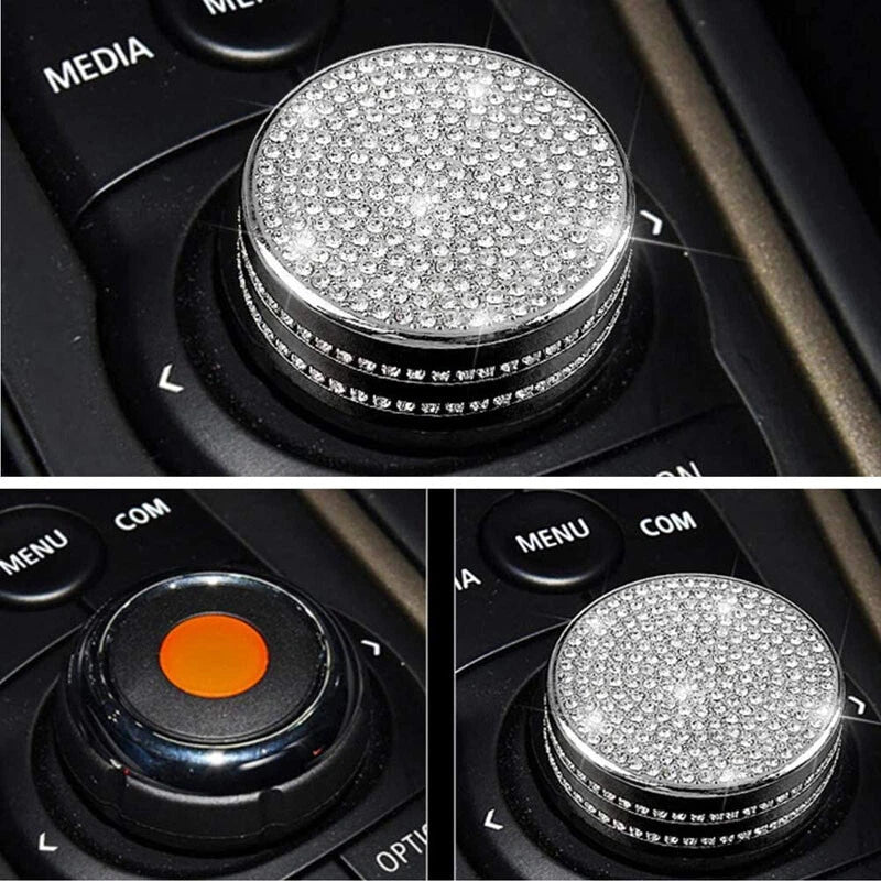 Crystal Console Multimedia Button Cover Trim fit For Mini Cooper F55 F56 F57