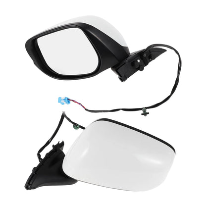 Left Side Door Mirror Replacement for Honda Fit (2009-2014) Manual Folding White