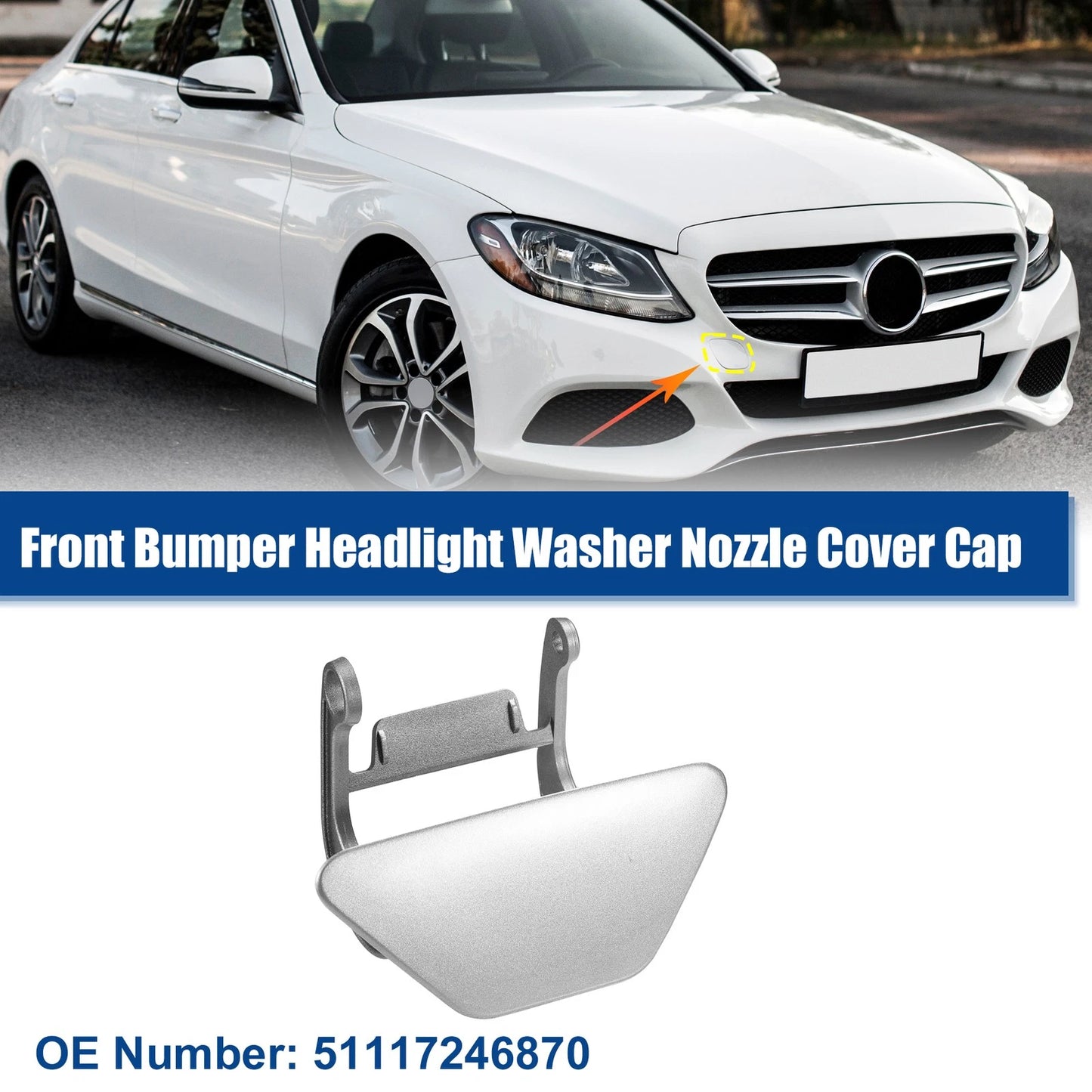 Front Right Headlight Washer Nozzle Cover for BMW 535i (2011-2013)