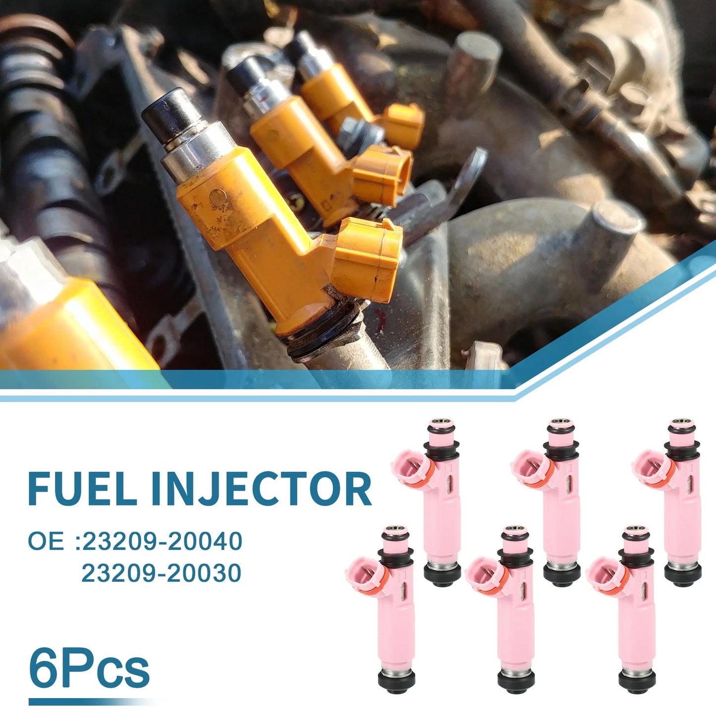 6 Pcs Fuel Injector for Toyota Highlander Hybrid (2006–2010)