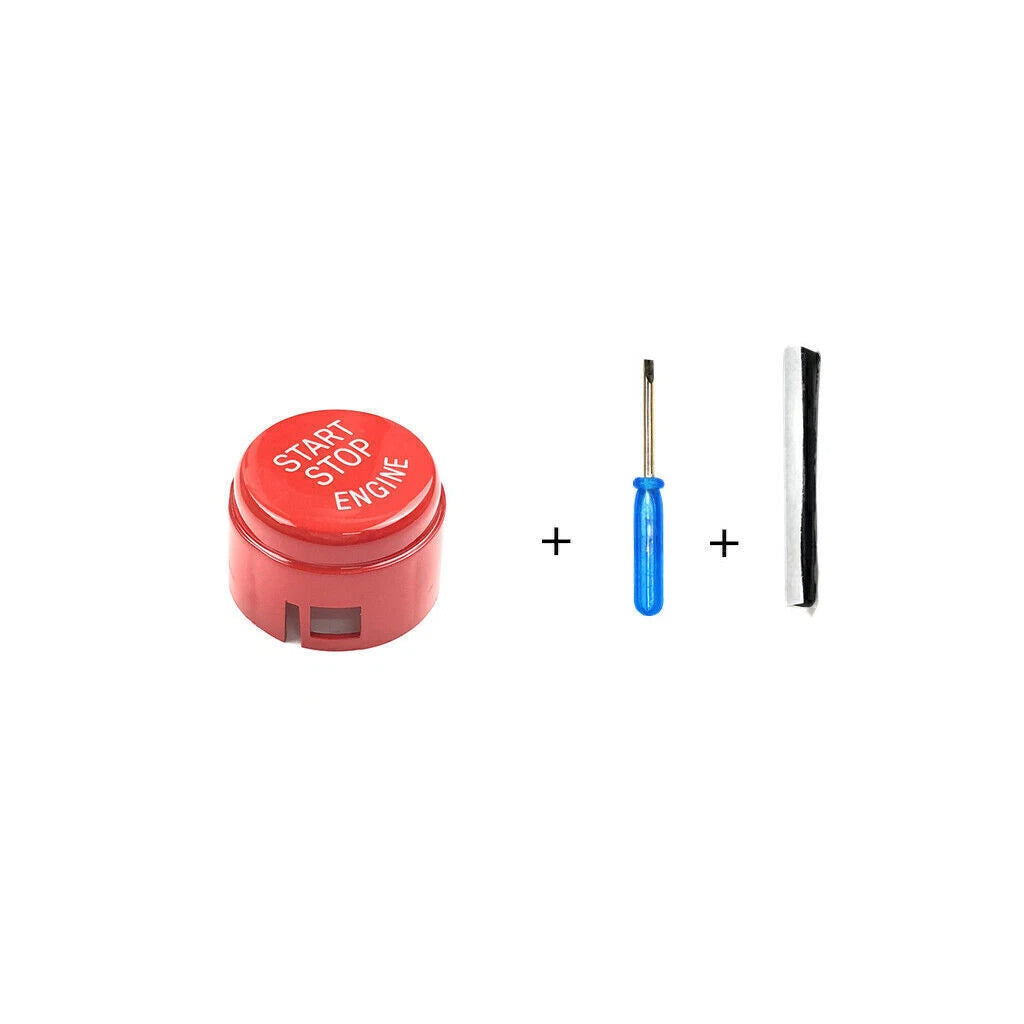 1x Red Start Stop Engine Button Cover for BMW 1/2/3/5 Series X3 X5 X6 (2000-2023)