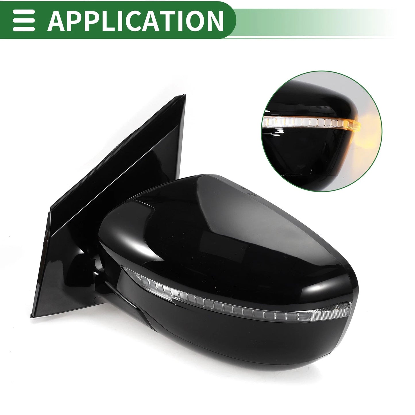 Left Side Door Mirror for Nissan Murano (2015-2020) Manual Folding Black
