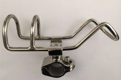 Clamp On Rod Holders Rail 25mm 316 Stainless 360 Horizontal/Vertical New x3