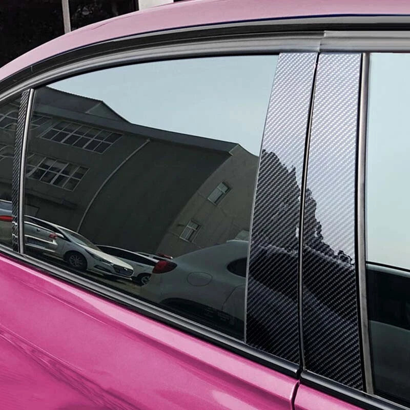 Carbon Fiber Door B Pillar Post Sticker Trim Fit For Benz C-Class 2015-2018 W205