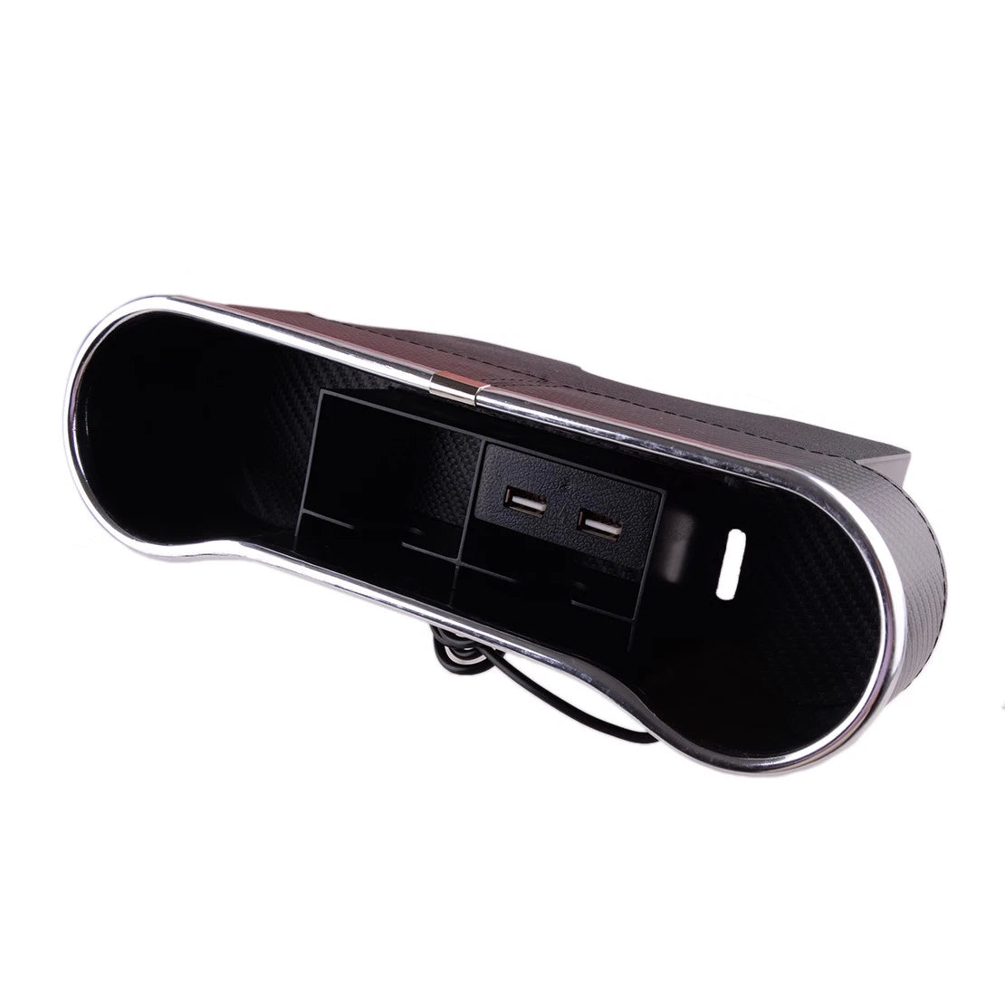 Dual USB Seat Gap Storage Box Charging Cup Holder for Universal Car