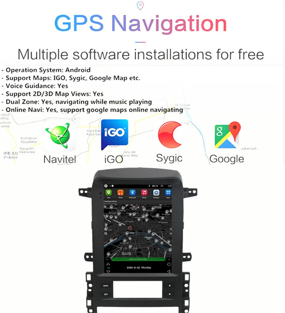 9.7" Carplay Stereo Radio GPS Nav Head Unit for 2006-2010 Chevrolet Captiva