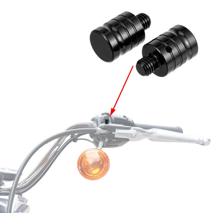 M8x1.25 2 x Right Mirror Hole Plugs Screws Aluminum Alloy Black for Motorcycle