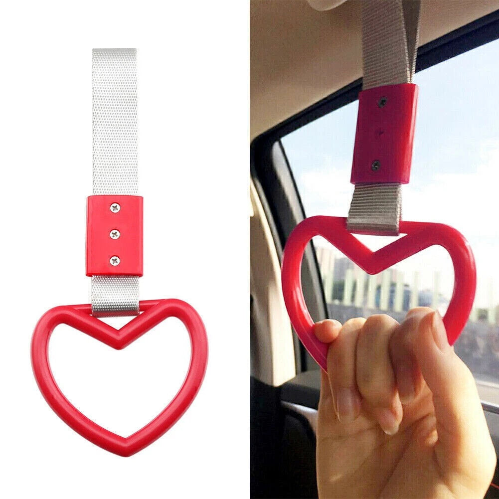 Heart JDM Tsurikawa Ring Handle Strap for Train Bus Drift Charm Tools Red
