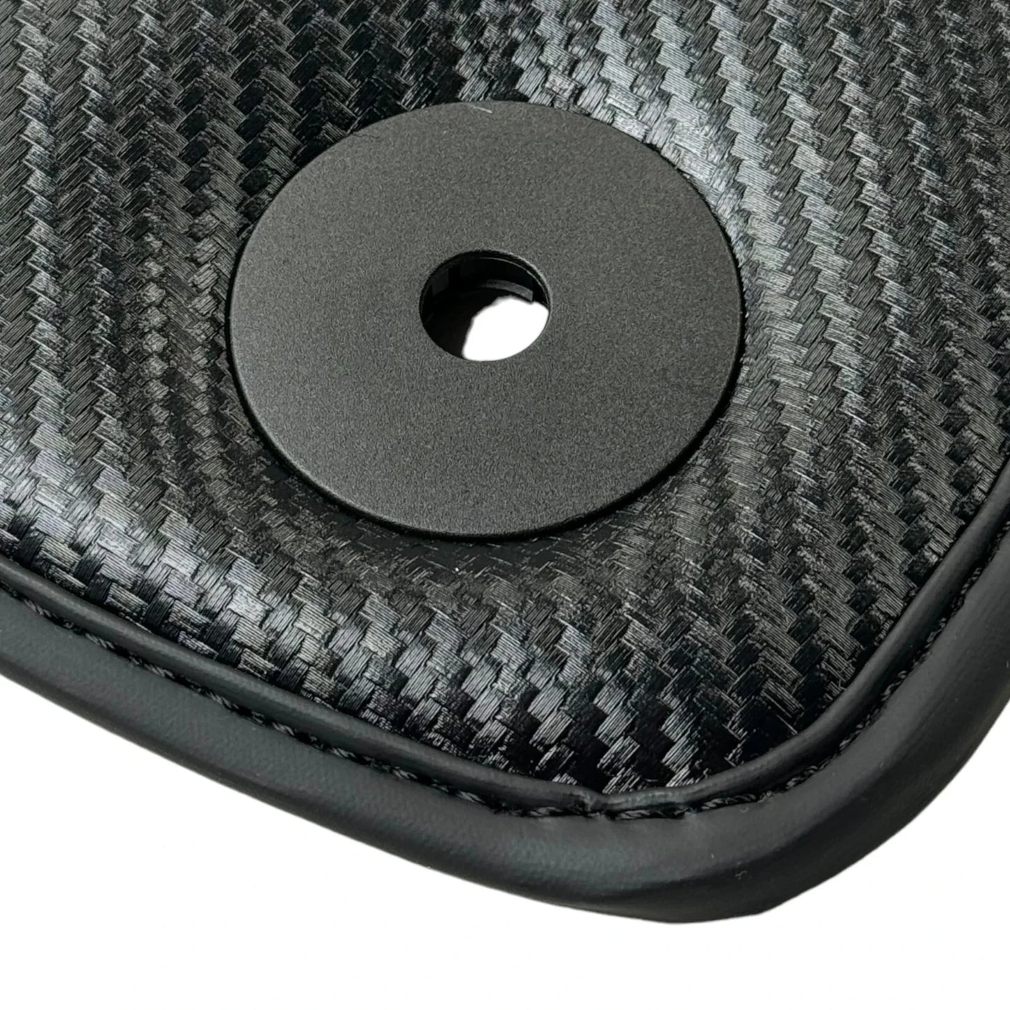 Black Floor Mats for Audi Q7 4M with Carbon (2019-2023) - 2 x Durable Covers
