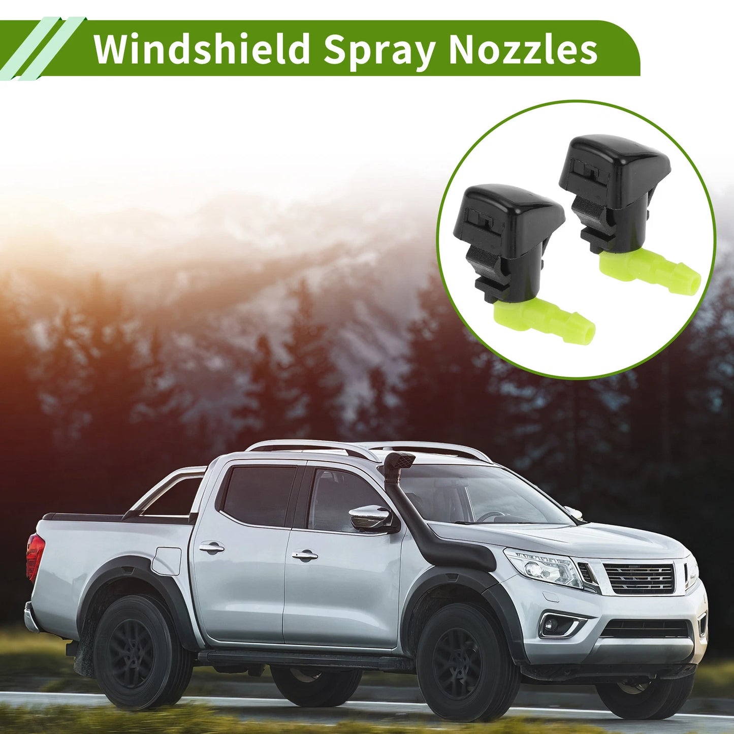 Windshield Washer Nozzle With Hose Connector for Chevy