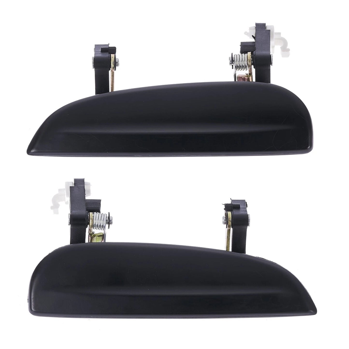2 x Front Left & Right Outer Door Handles Smooth Black for Kia Rio (2002-2005)