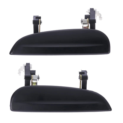 2 x Front Left & Right Outer Door Handles Smooth Black for Kia Rio (2002-2005)