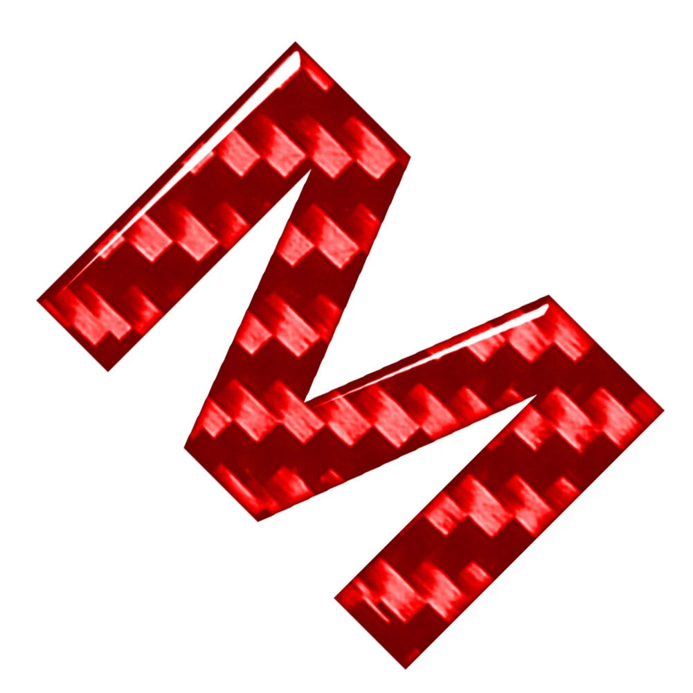 M Carbon Red Letter Decals Stickers for Car Badge Emblem