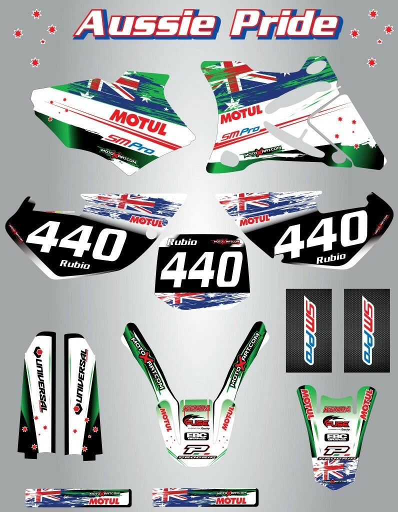 AUSSIE PRIDE Custom Graphic Kit for Kawasaki KXF 250 (2006-2007)
