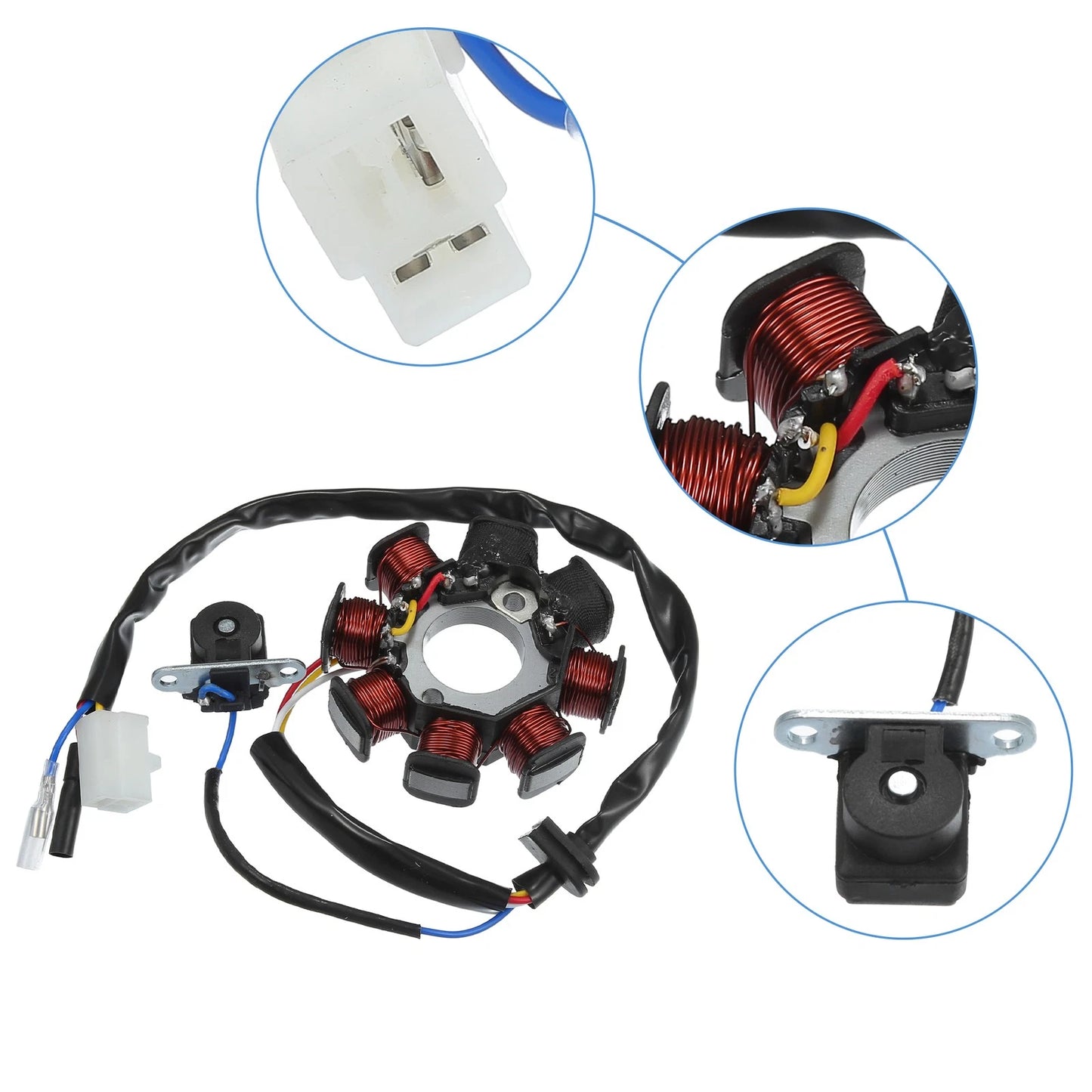 4 Wires 8 Pole AC Motorcycle Magneto Stator for GY6 ATV