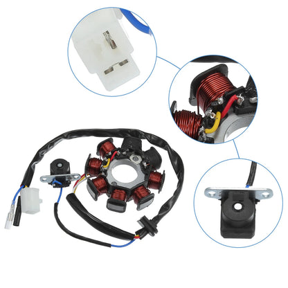 4 Wires 8 Pole AC Motorcycle Magneto Stator for GY6 ATV