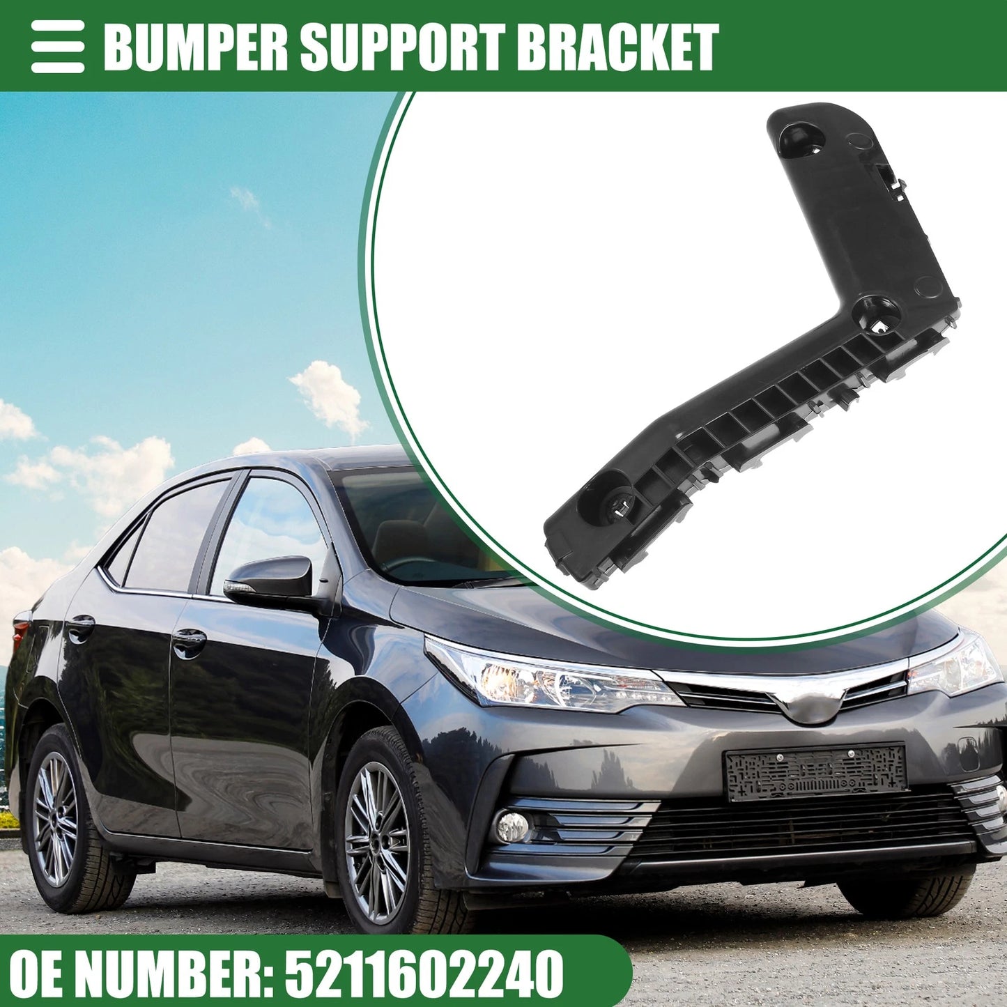 Front Left Bumper Support Bracket for Toyota Corolla (2014–2016)