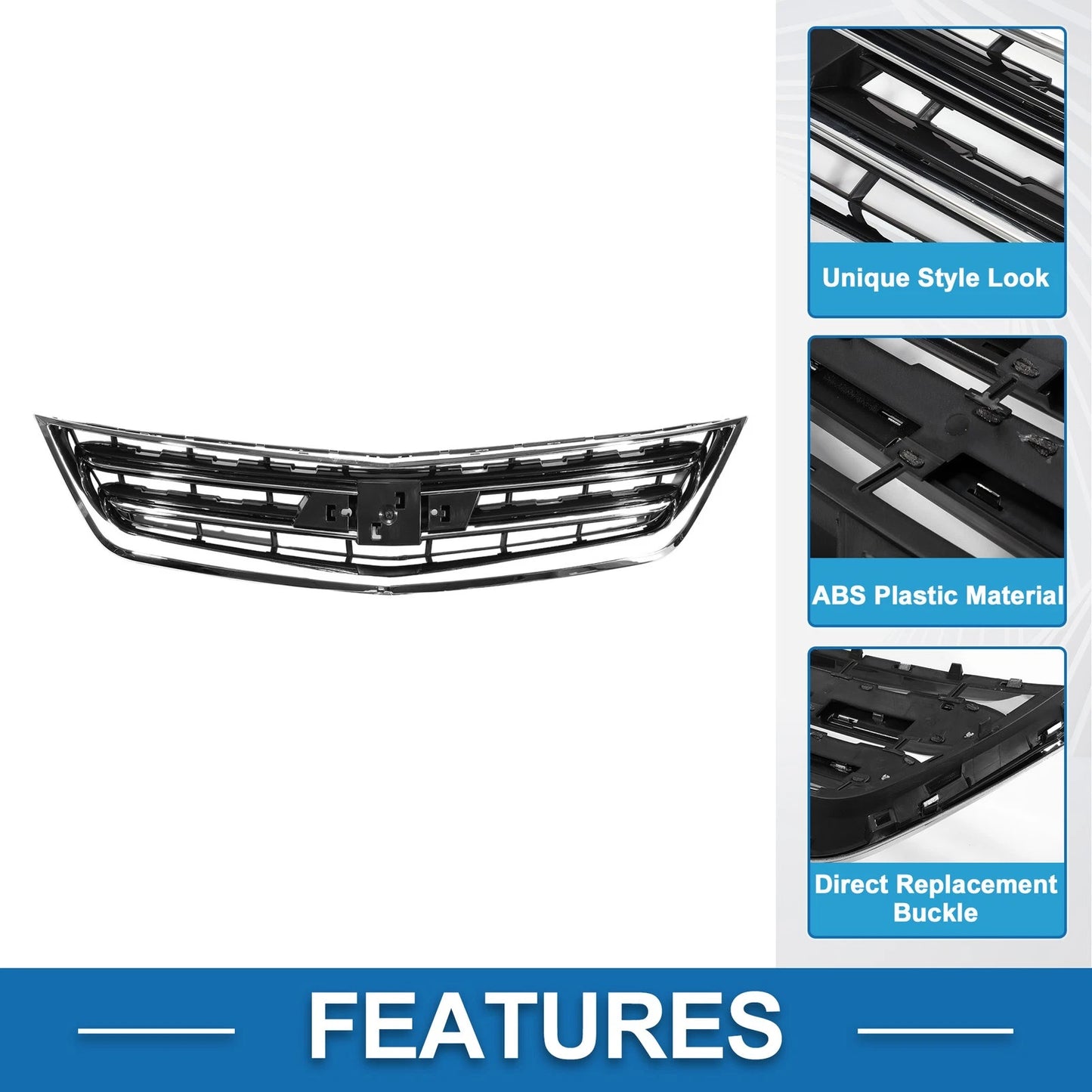 Front Upper Hood Bumper Grille for Chevrolet Impala (2014-2020) Black