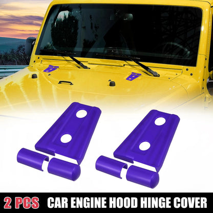 2 x Engine Hood Hinge Covers for Jeep Wrangler 2-Door/4-Door (2007-2018) Purple