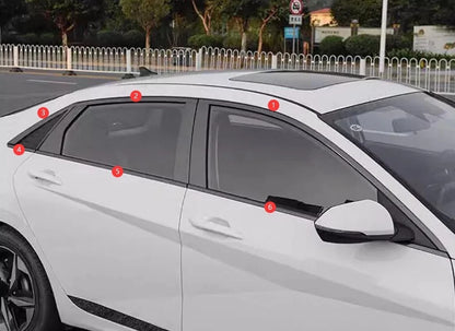 Black Titanium Window Frame Molding Cover Trim for 2024-2025 Hyundai Elantra
