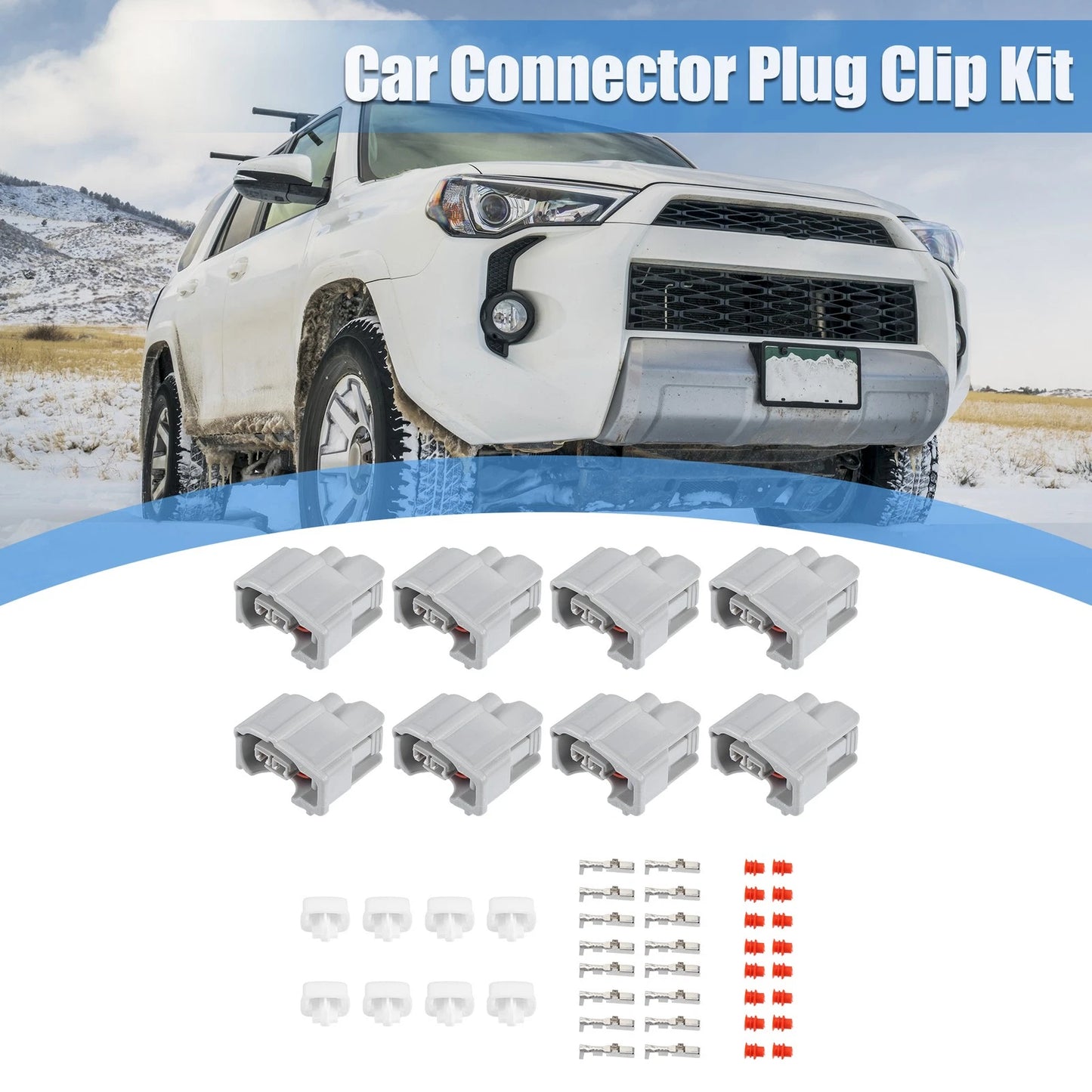 8 x 2 Pin Fuel Injector Connector Adapter Plug Kit for Toyota