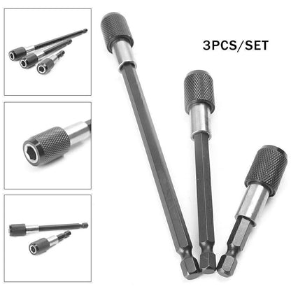 3X Magnetic Screwdriver Extension Quick-Release 1/4" Hex Shank for Drill Bit