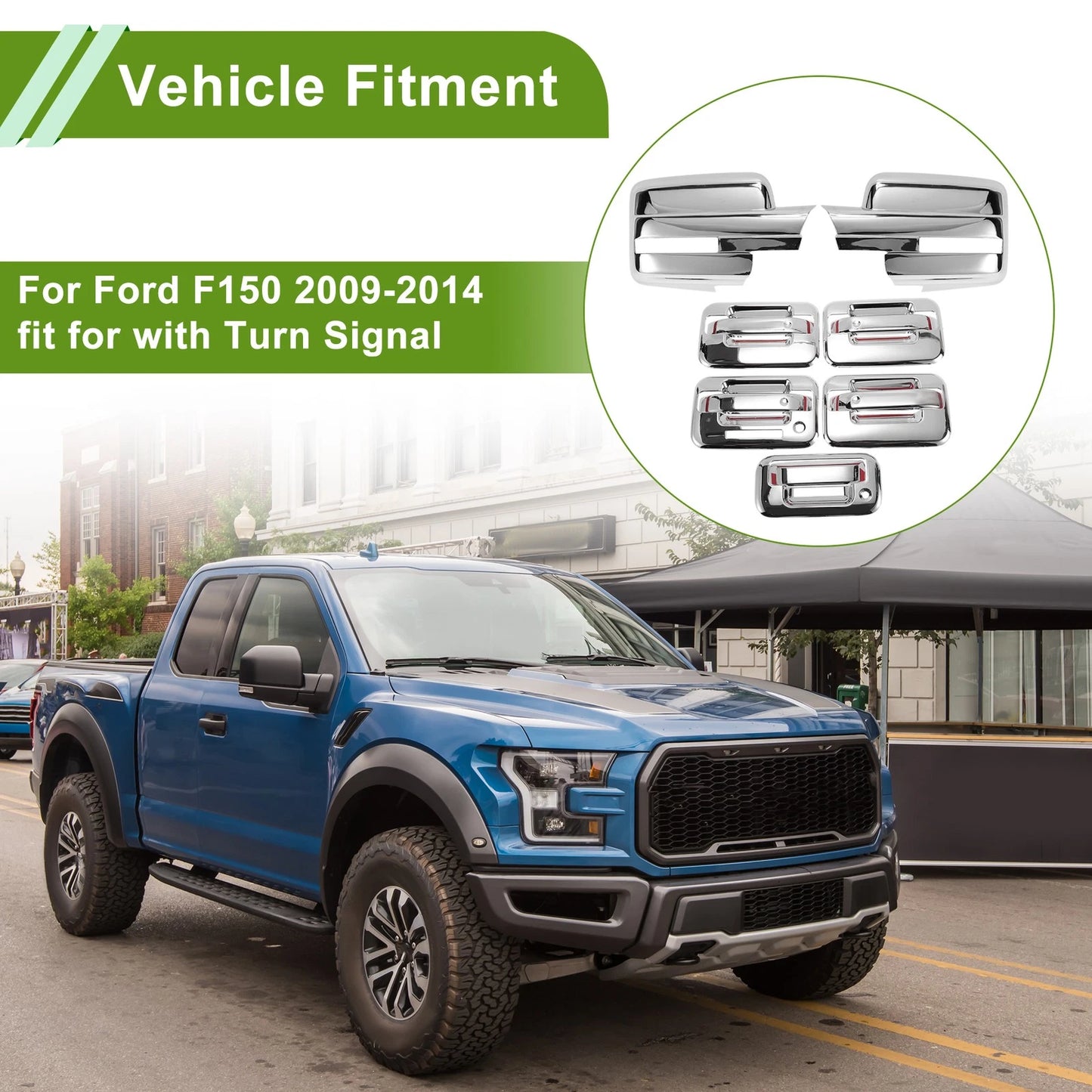 Mirror Cover Cap for Ford F150 2009-2014, Turn Signal Hole