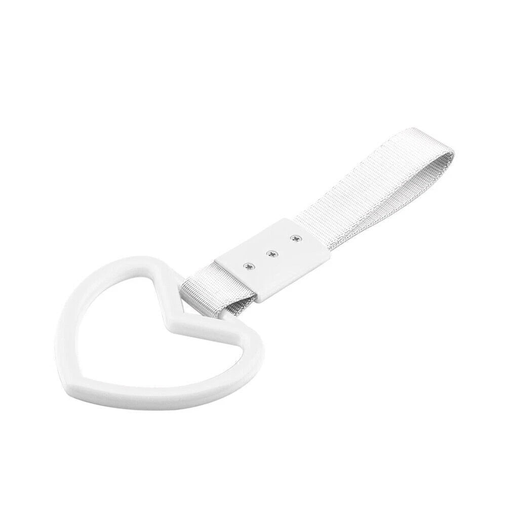White JDM Tsurikawa Ring Handle Strap for Train Bus Drift Charm