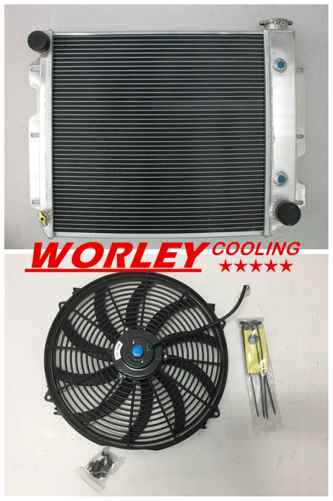 VIC-3 Core Aluminum Radiator & 16" Fan for Jeep Wrangler TJ YJ (1997-2006)