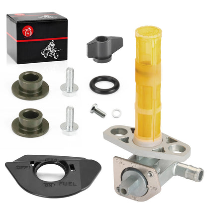 Fuel Valve Tank Petcock + Lever + Fuel Mark Plate for Honda TRX 450R 450ER