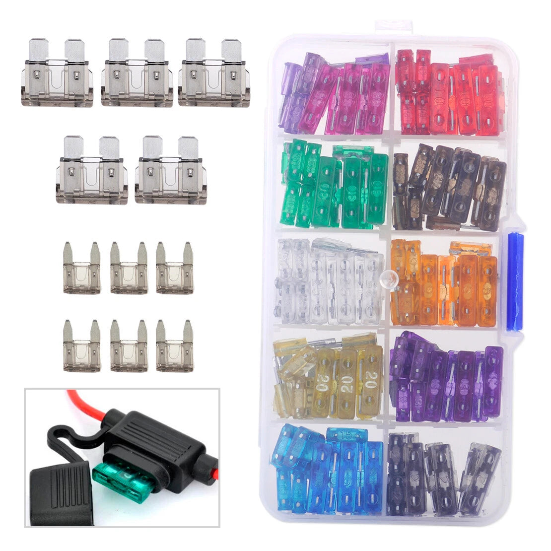 110pcs 2-35AMP Assorted Blade Fuses for Car Truck Boat - Fuse Set