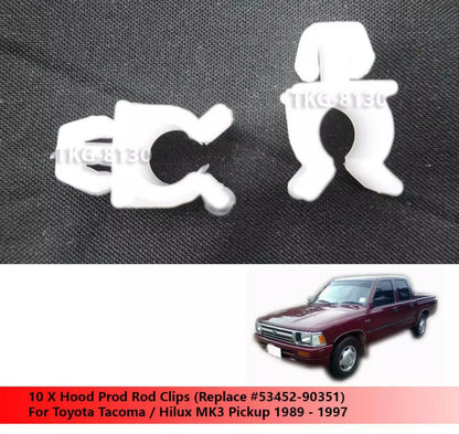 10 x Hood Rod Clips for Toyota Hilux MK3/(1989-1997)