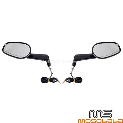 Black LED Turn Signal Mirrors for Harley V-Rod Muscle (2009-2017)