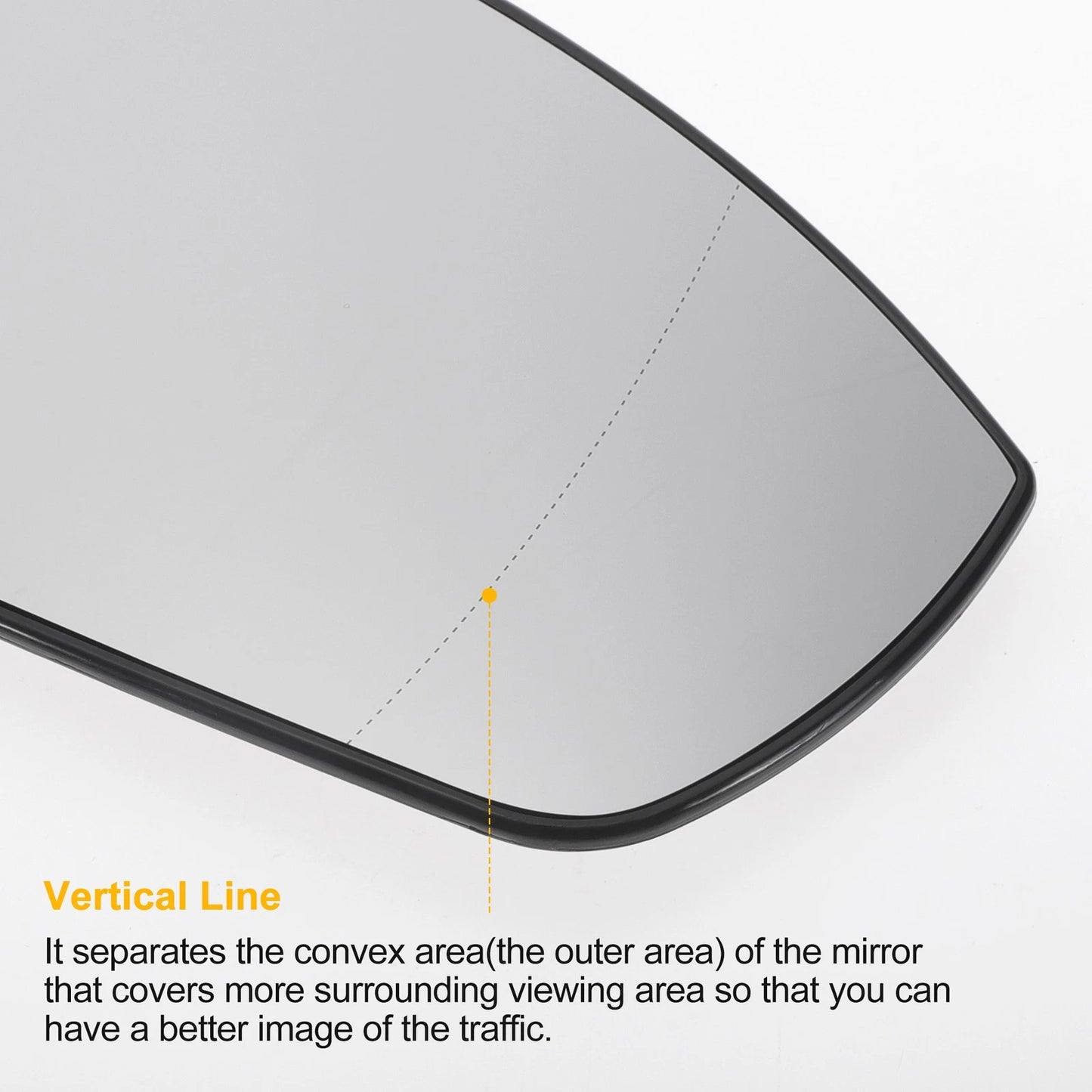 Right Side White Heated Mirror Glass for Ford Galaxy (2006-2015)