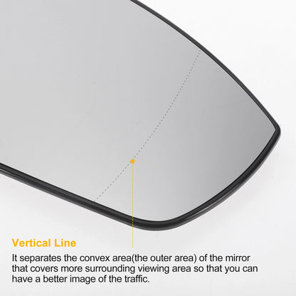 Right Side White Heated Mirror Glass for Ford Galaxy (2006-2015)