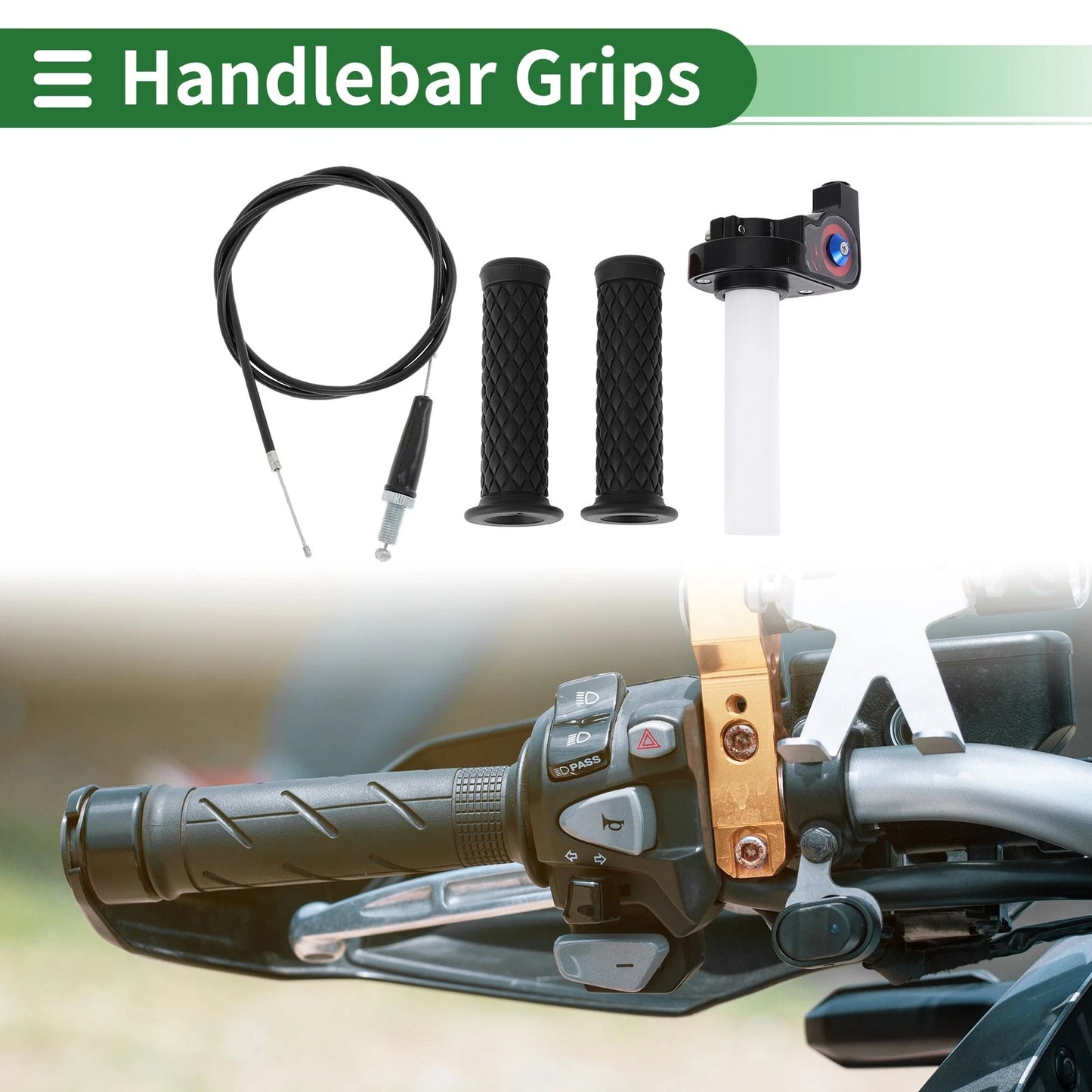 7/8" 22mm Motorcycle Hand Grips Cover Handlebar Hand Grips Black