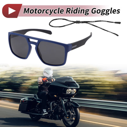 Motorcycle Riding Goggles Black Lens Blue Frame Tri-Acetyl Cellulos for TR