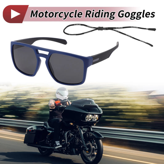 Motorcycle Riding Goggles Black Lens Blue Frame Tri-Acetyl Cellulos for TR