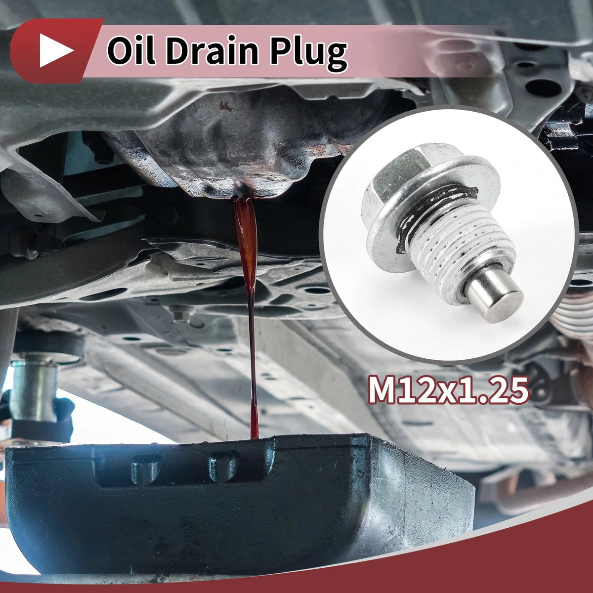 1 Set Oil Drain Plug for Nissan Infiniti White Silver Tone
