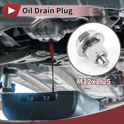 1 Set Oil Drain Plug for Nissan Infiniti White Silver Tone