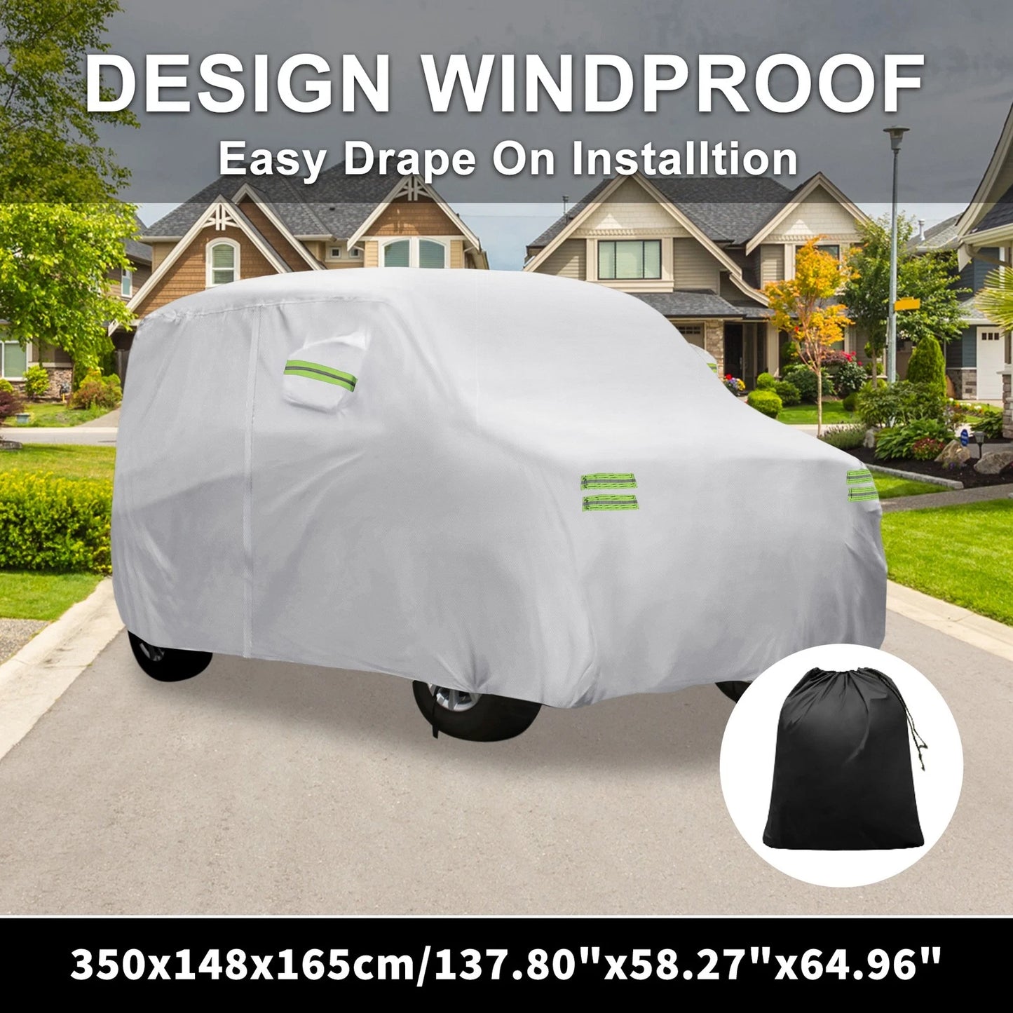 Waterproof Car Cover for Honda N-BOX Silver Tone 350x148x165cm (2012-2020)