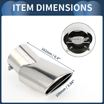 Curved Slant Exhaust Tip 2.9" for Land Rover Range Rover (2002-2010)