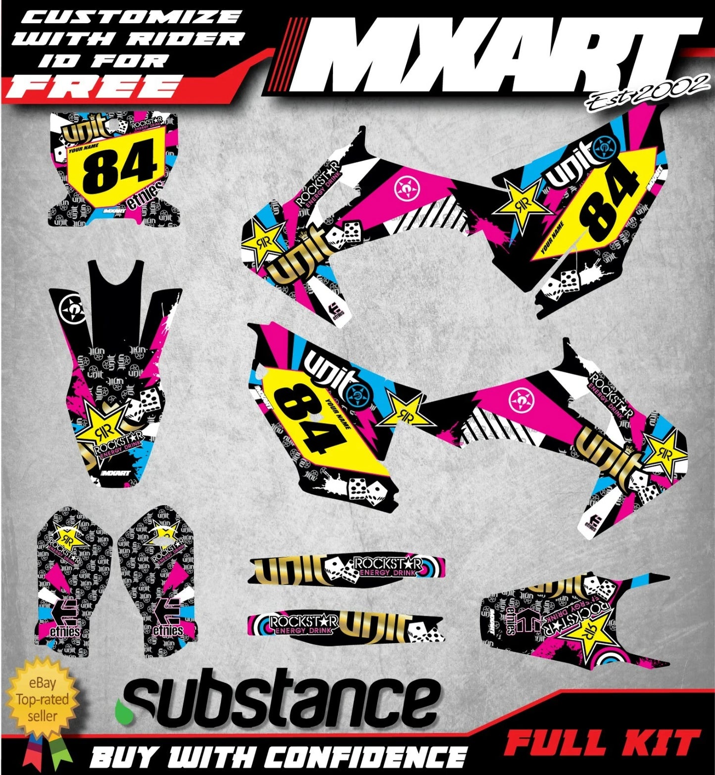 RUSH STYLE Stickers Decals for Husqvarna FC TC (2019-2021)