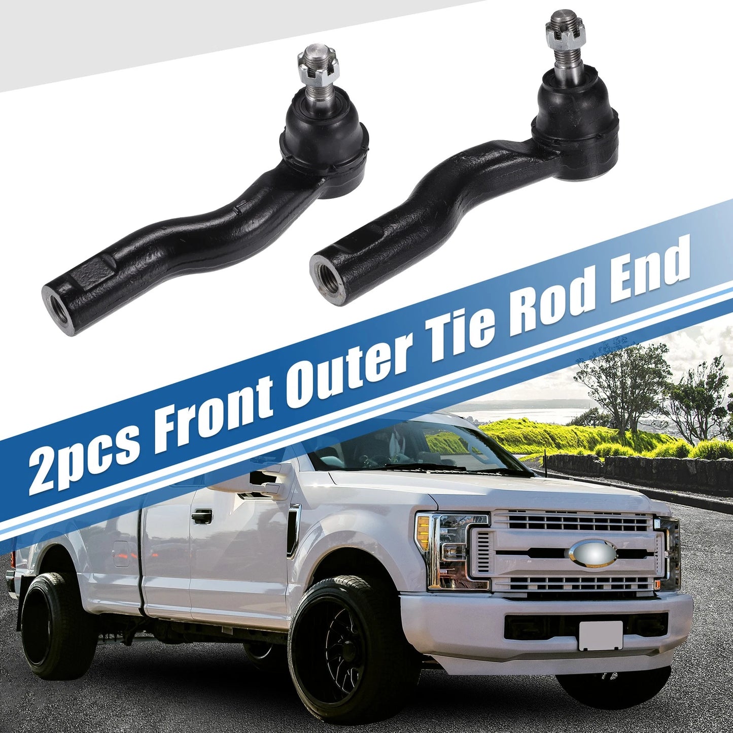 2 x Front Outer Tie Rod End Links Kit for Ford Fusion (2006-2012)